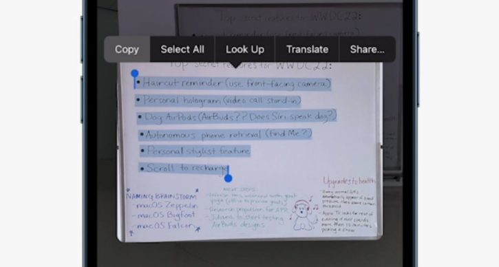 苹果iOS 15支持照片实况文本：在相机应用中自动进行OCR